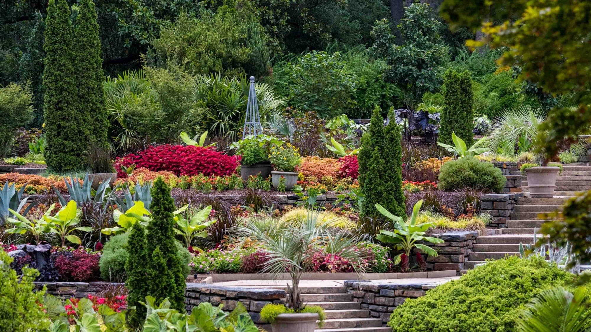 Terraced flower beds at Sarah P. Duke Gardens