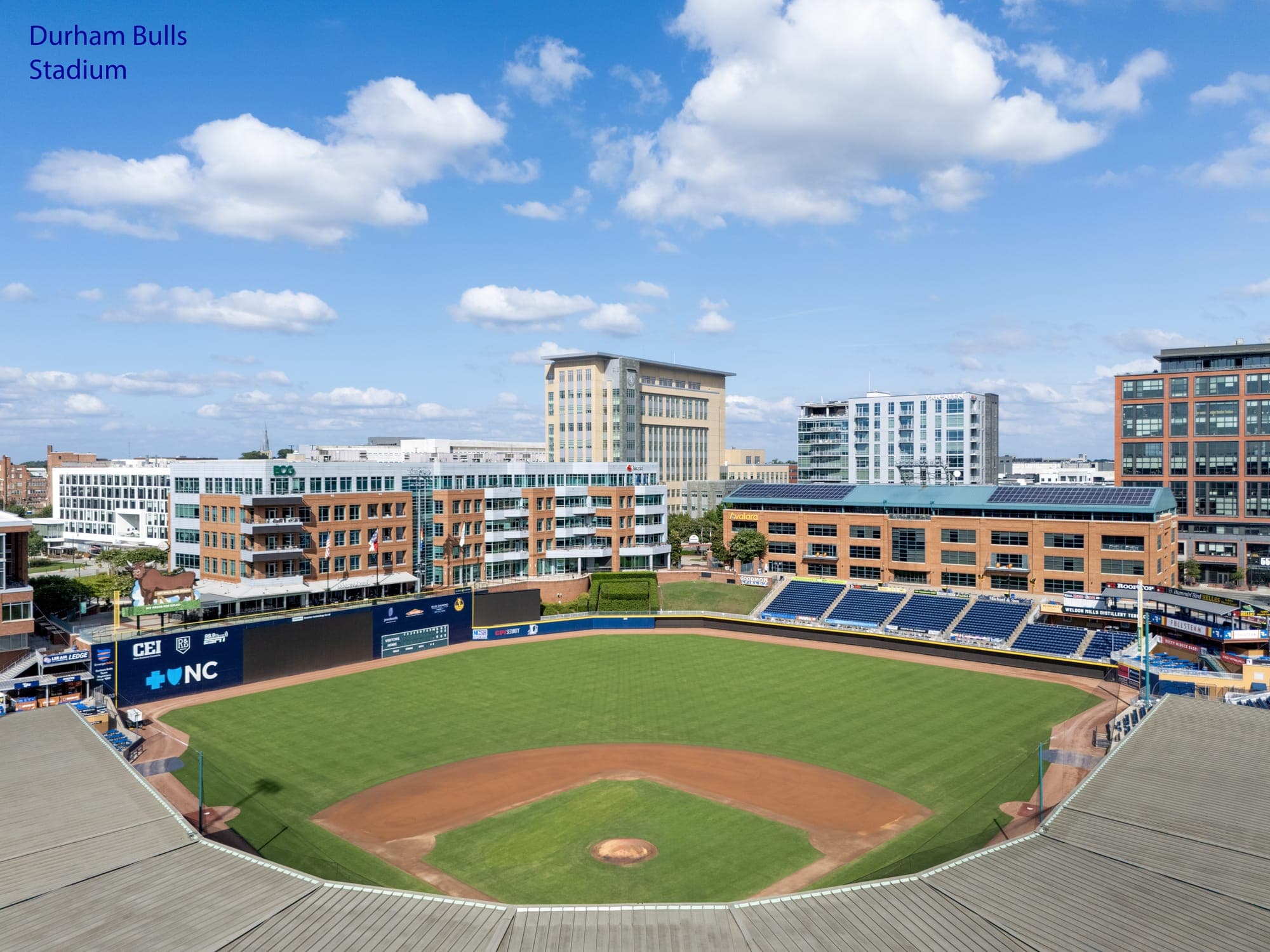 Durham Bulls Athletic Park from above