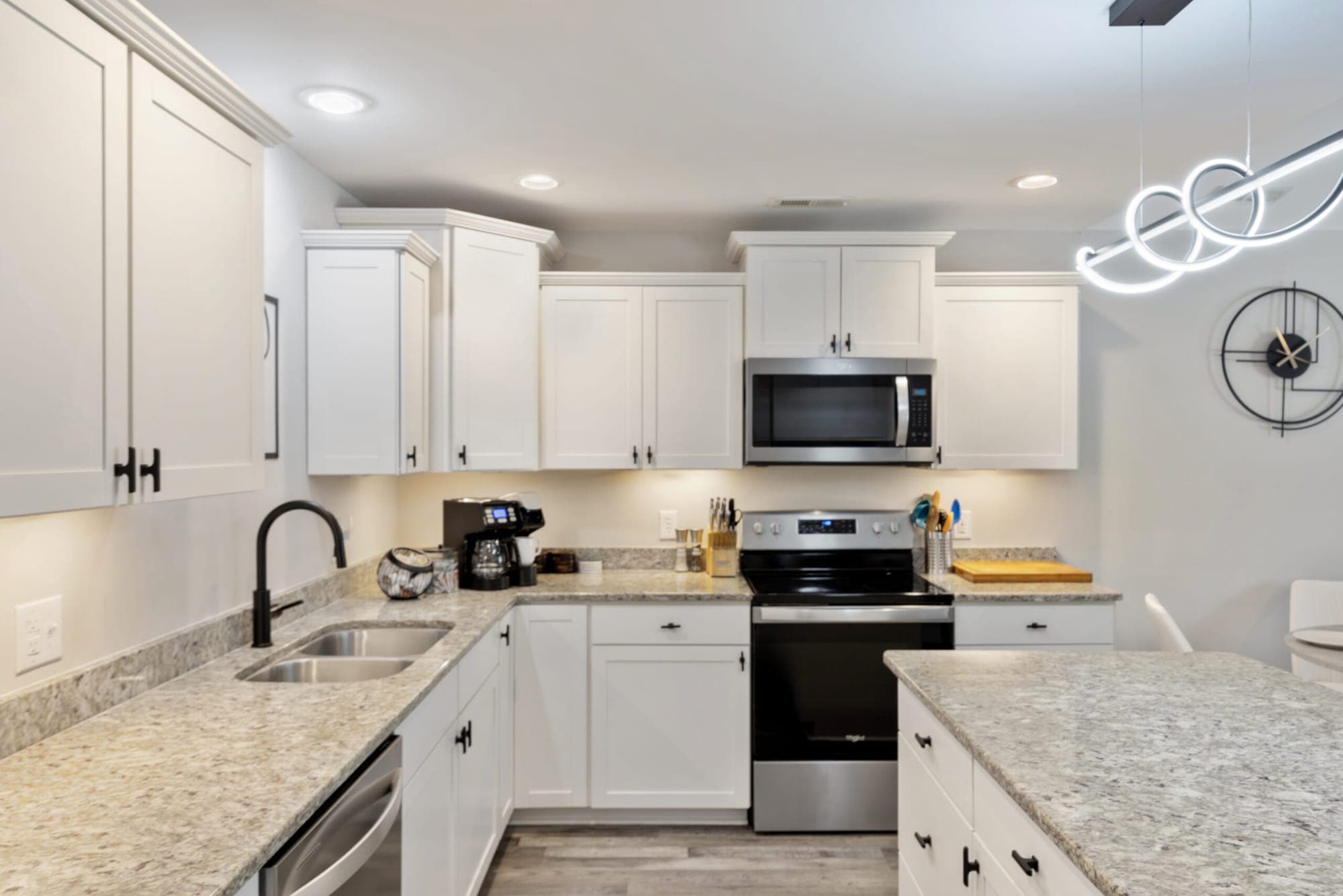 Kitchen sink and stainless steel range