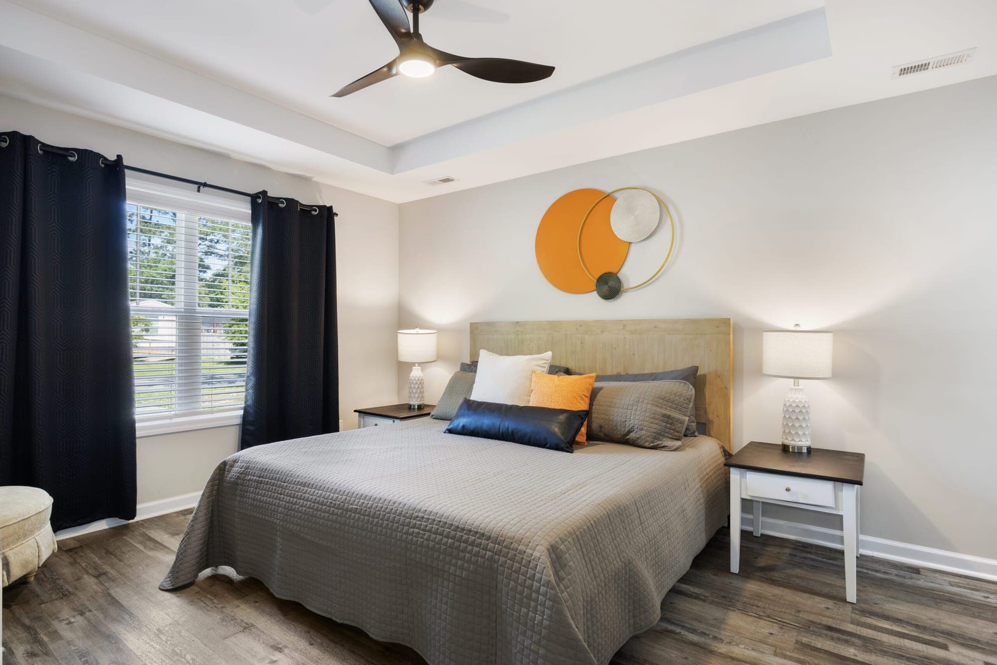Primary bedroom with a king bed
