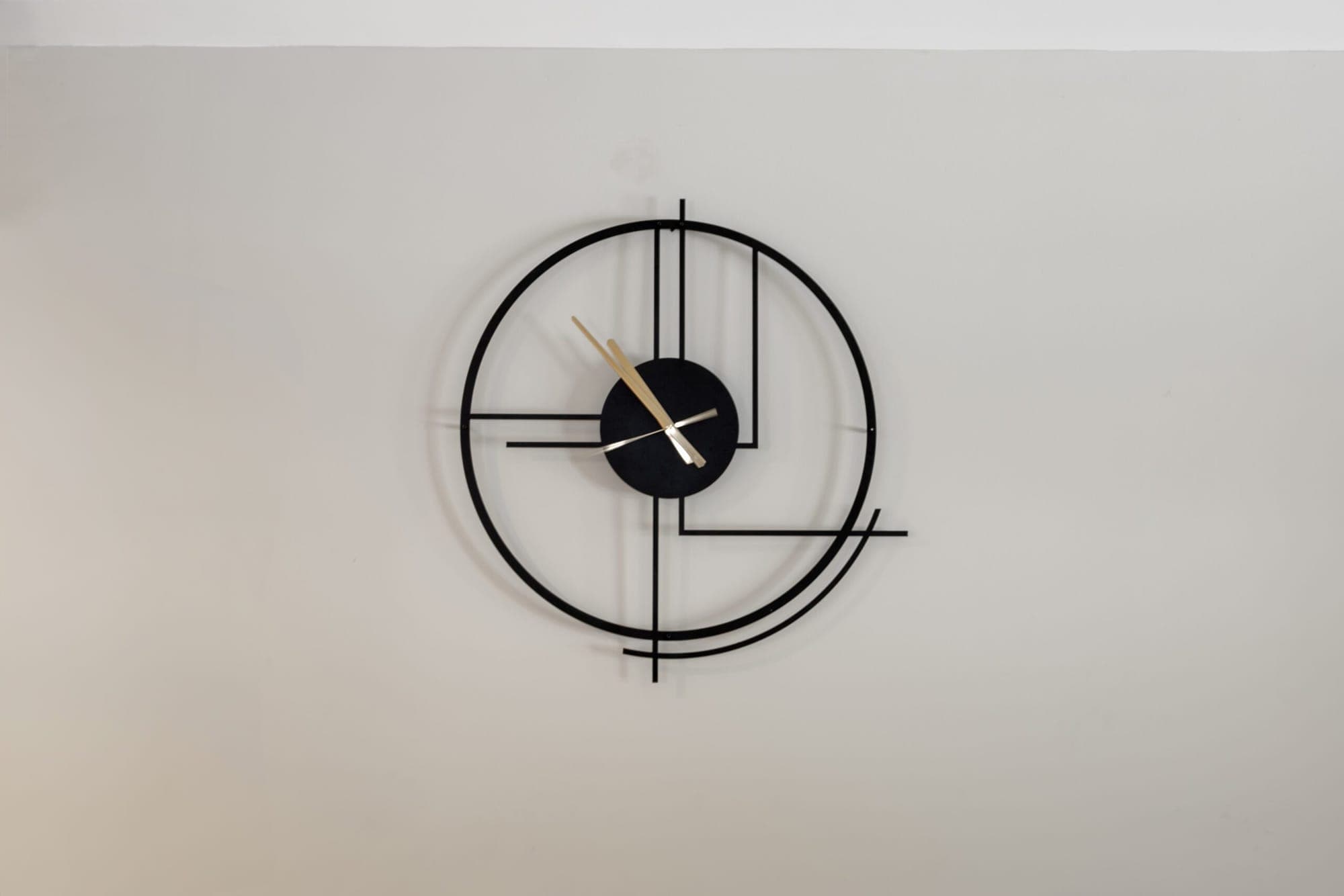 Modern black wall clock